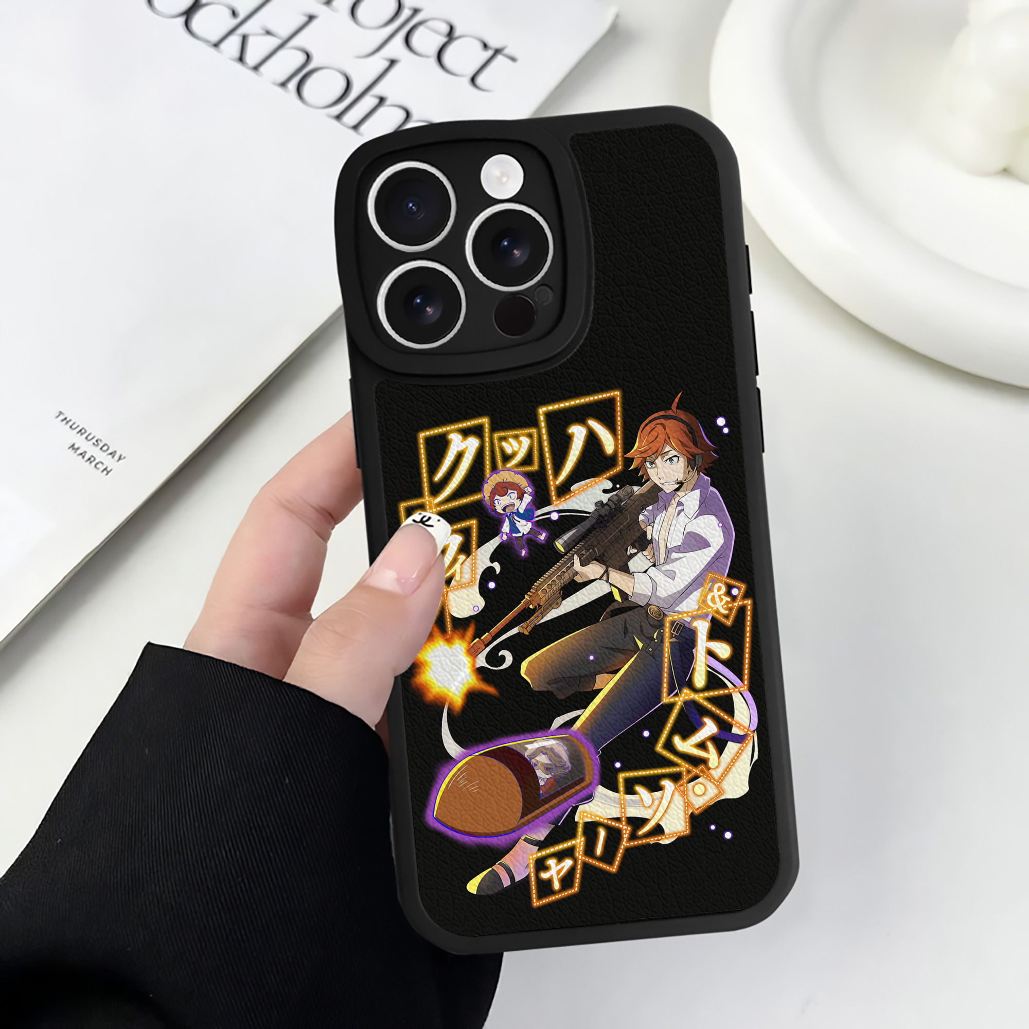 （画像用） 文豪ストレイドッグス Bungo Stray Dogs 【iPhone 16シリーズ対応】シリコンスマホケース（レザー調） 材質：シリコン